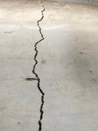 Close view of Greenacre crack before repair