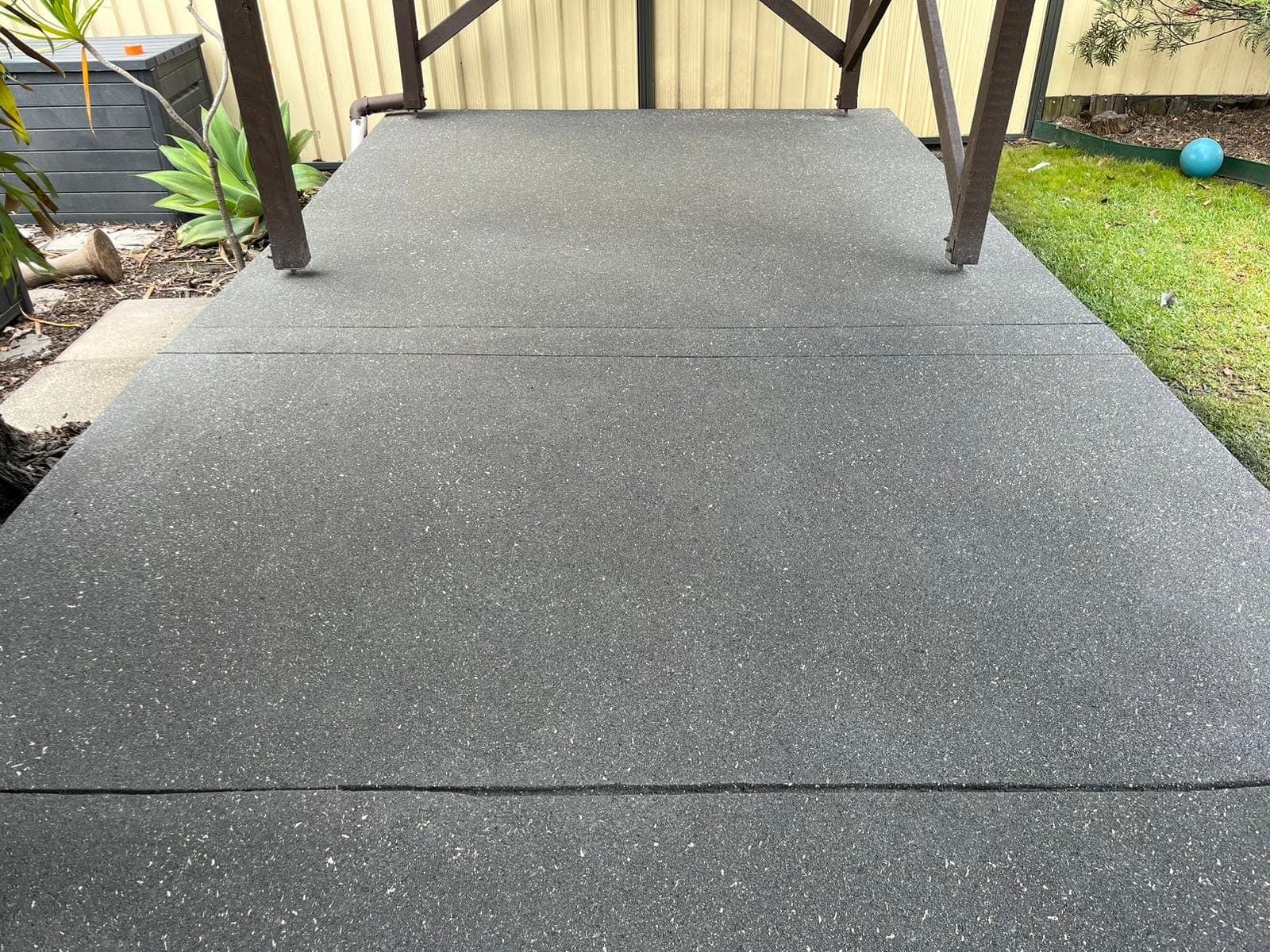 Close view of the finished Greenacre Spray Crete and controlled joint lines