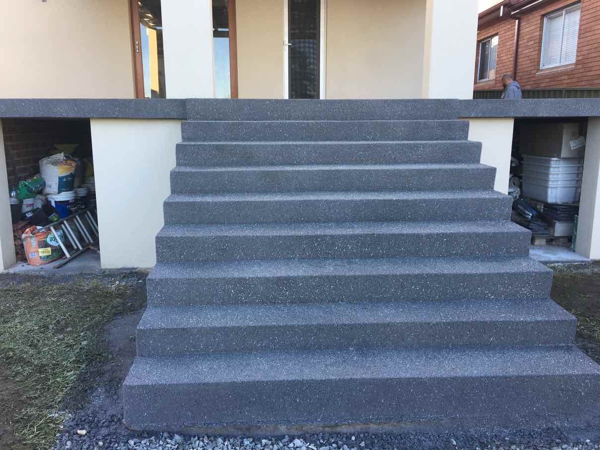 Completed Spray Crete staircase at a Parramatta home