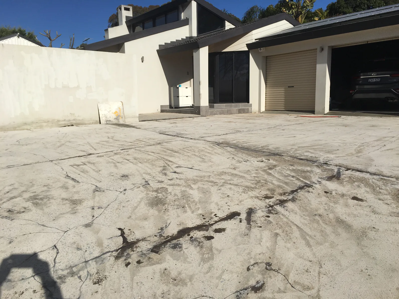 Worn original concrete surface at the Castle Hill driveway before resurfacing
