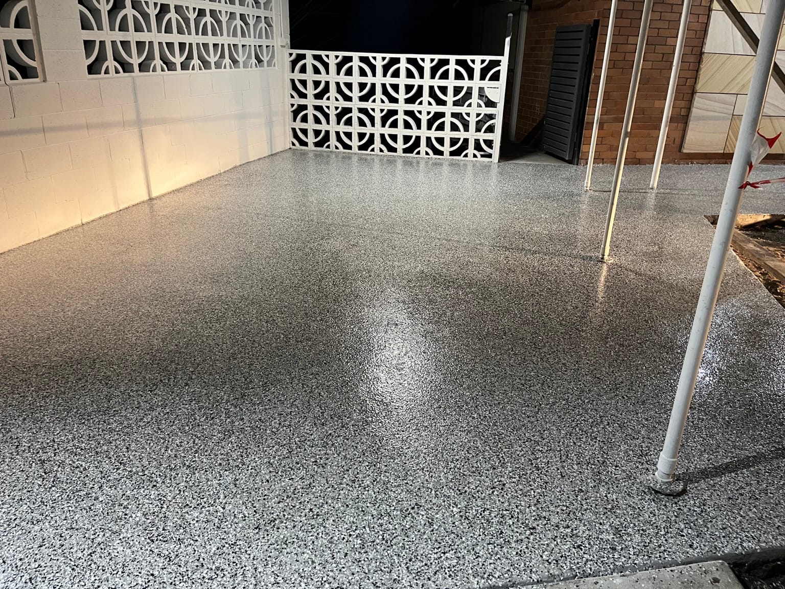 Lidcombe shed concrete floor before DaniCrete epoxy coating